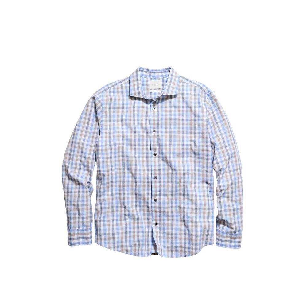 NEW BILLY REID men's tattersall plaid hutcheson sport shirt in blue